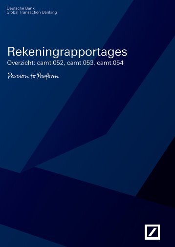 SEPA CAMT Rekeningrapportages - Deutsche Bank