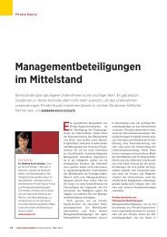 Managementbeteiligungen im Mittelstand - P+P PÃ¶llath + Partners