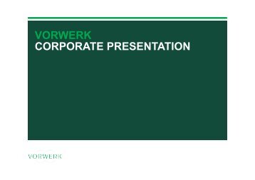 VORWERK CORPORATE PRESENTATION