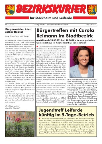 Bezirkskurier Stöckheim/Leiferde Ausgabe 2013-2 - Klaus-Peter ...