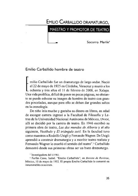 Emilio Carballido Dramaturgo, maestro y promotor de teatro ...