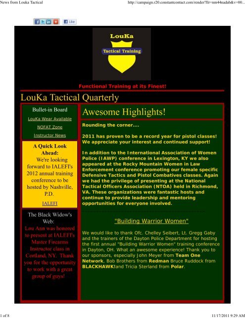 News from Louka Tactical - LouKa Tactical Training, LLC