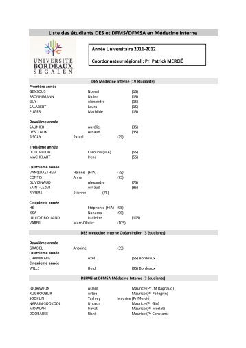 2011-2012 - UMFCS Bordeaux Segalen