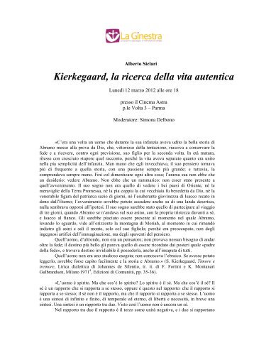 Alberto Siclari, Kierkegaard, la ricerca della vita autentica