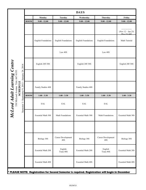 McLeod Semester 1 Timetable 2013-14 - Retsd.mb.ca
