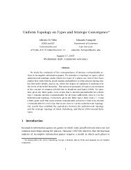 Uniform Topology on Types and Strategic Convergence∗