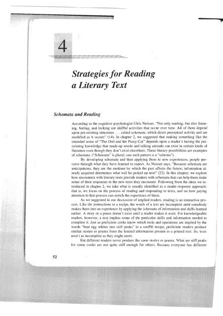 Strategies for Reading a Literary Text - Illinois State University