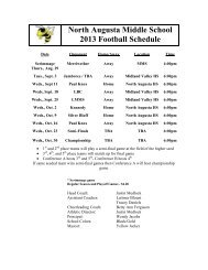 Athletic Schedules 2013-2014 - North Augusta Middle School