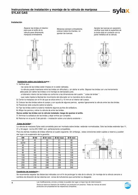 Instrucciones de instalaciÃ³n y montaje de la vÃ¡lvula de ... - SOCLA