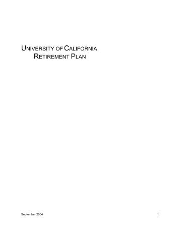 UC RETIREMENT PLAN DOCUMENT - UPTE-CWA