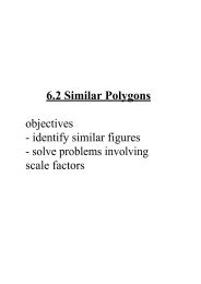 6.2 Similar Polygons objectives identify similar figures solve ...