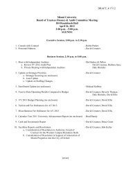 Fin Comm Agenda April 2012, 4-16-12 draft - Miami University