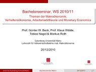 Bachelorseminar, WS 2010/11