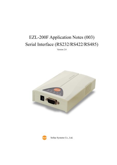EZL-200F Application Notes (003) Serial Interface ... - Sollae Systems