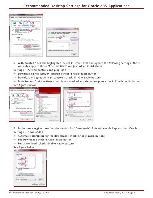 Recommended Desktop Settings for Oracle eBS Applications - SDSU