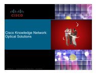 Cisco Knowledge Network: Optical Solutions