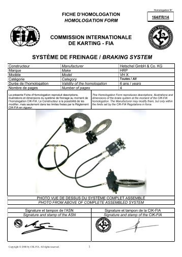 SYSTÃME DE FREINAGE / BRAKING SYSTEM - Mach1 Kart