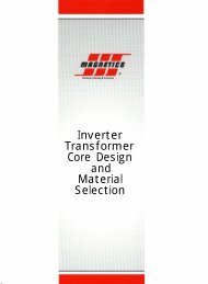 Inverter Transformer Core Design and Material Selection - Magnetics