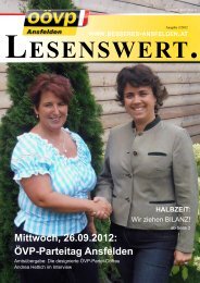 Mittwoch, 26.09.2012: ÃVP-Parteitag Ansfelden - ÃVP Ansfelden