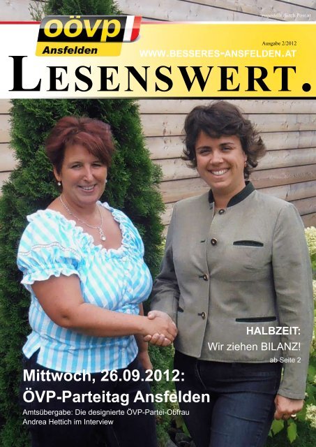 Mittwoch, 26.09.2012: ÃVP-Parteitag Ansfelden - ÃVP Ansfelden