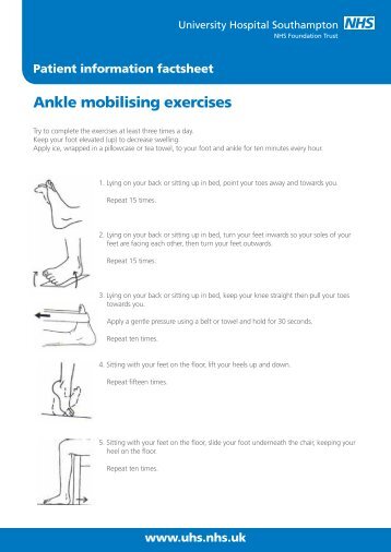 Ankle mobilising exercises - patient information