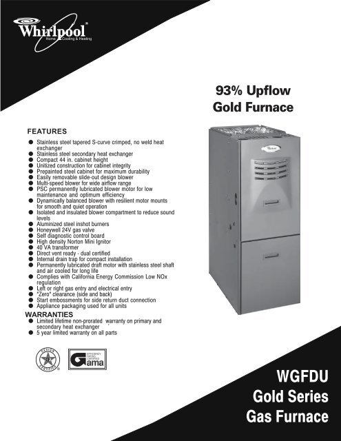 WGFDU Gold Series Gas Furnace