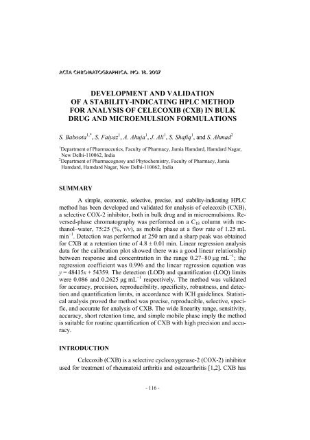 Development and validation of stability-indicating HPLC method for ...