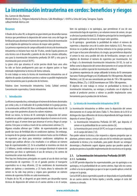 La inseminaciÃ³n intrauterina en cerdos: beneficios y riesgos