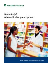 ManuScript A benefit plan prescription - Manulife - Manulife Financial