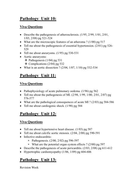 Pathology Viva Questions: Pathology Unit 1: Pathology Unit 2 ... - HETI