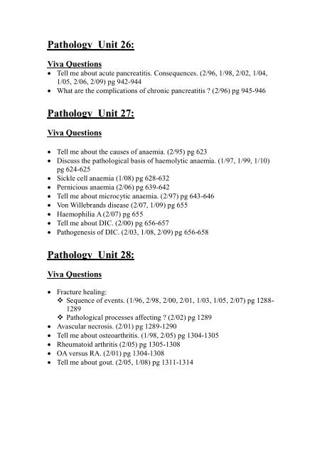 Pathology Viva Questions: Pathology Unit 1: Pathology Unit 2 ... - HETI