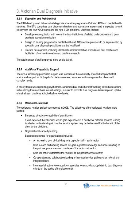 (2011) Evaluation of the Victorian Dual Diagnosis Initiative