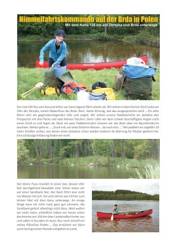 Himmelfahrtskommando auf der Brda in Polen - Open Canoe Journal