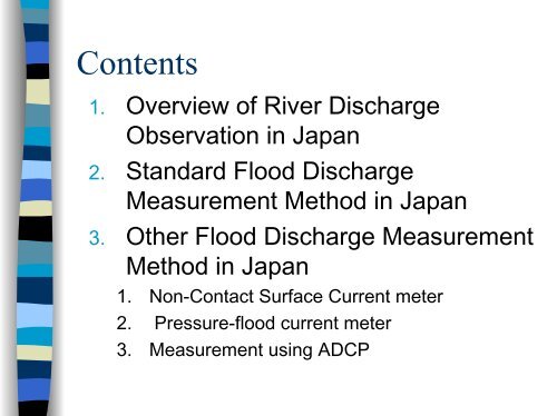 High-water Level River Discharge Measurement Method in Japan