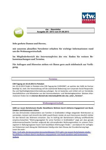 Sehr geehrte Damen und Herren, mit unserem aktuellen Newsletter ...