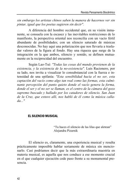 una aproximaciÃ³n al silencio como experiencia integradora