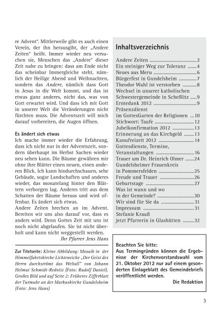 Gemeindebrief der Evangelischen ... - Memmelsdorf-Lichteneiche