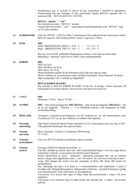 ROTAX REGLEMENT - HL Kart Racing