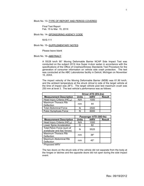 U.S. DEPARTMENT OF TRANSPORTATION - SaferCar.gov