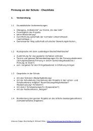 Firmung an der Schule - Checkliste - Schulseelsorge