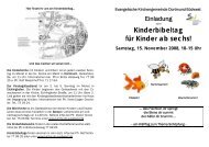 Kinderbibeltag für Kinder ab sechs! - Evangelische ...