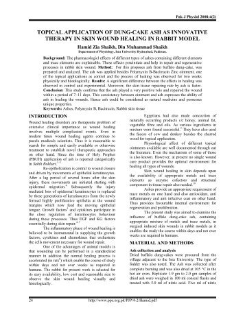 topical application of dung-cake ash as innovative therapy in skin ...