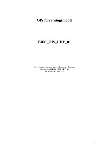 OIS forretningsmodel BBM_OIS_UDV_01 - Erhvervsstyrelsen