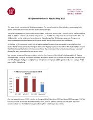 IB Diploma Provisional Results: May 2012 - West Island School