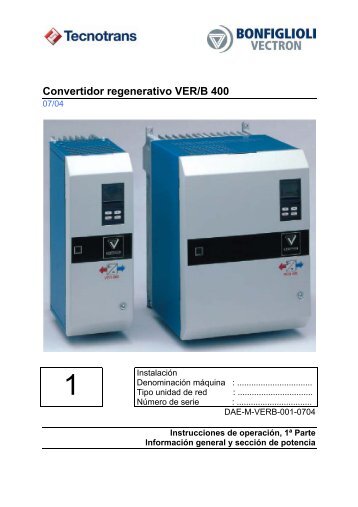 Convertidor regenerativo VER/B 400 - Tecnotrans