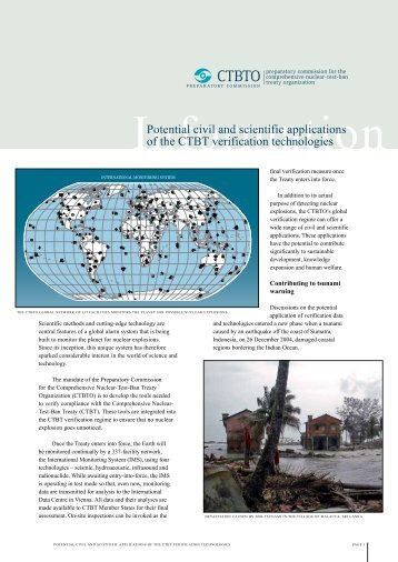 Potential civil and scientific applications of the CTBT ... - Ctbto