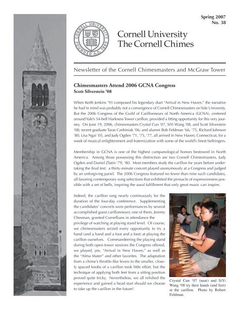 No. 38 â Spring 2007 - The Cornell Chimes - Cornell University