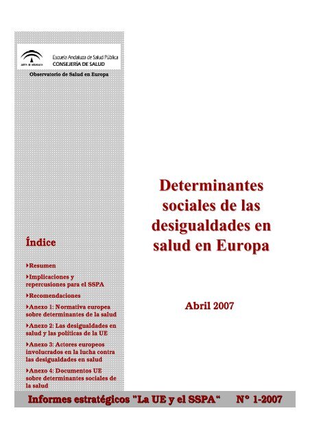 Determinantes sociales de las desigualdades en salud ... - Asquifyde