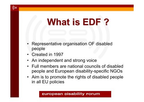 Presentation Maria Nyman, European Disability Forum - ENAT ...