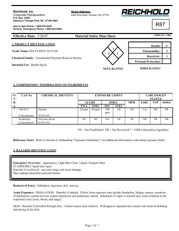 Effective Date: 3/26/07 Material Safety Data Sheet - Advanced Plastics